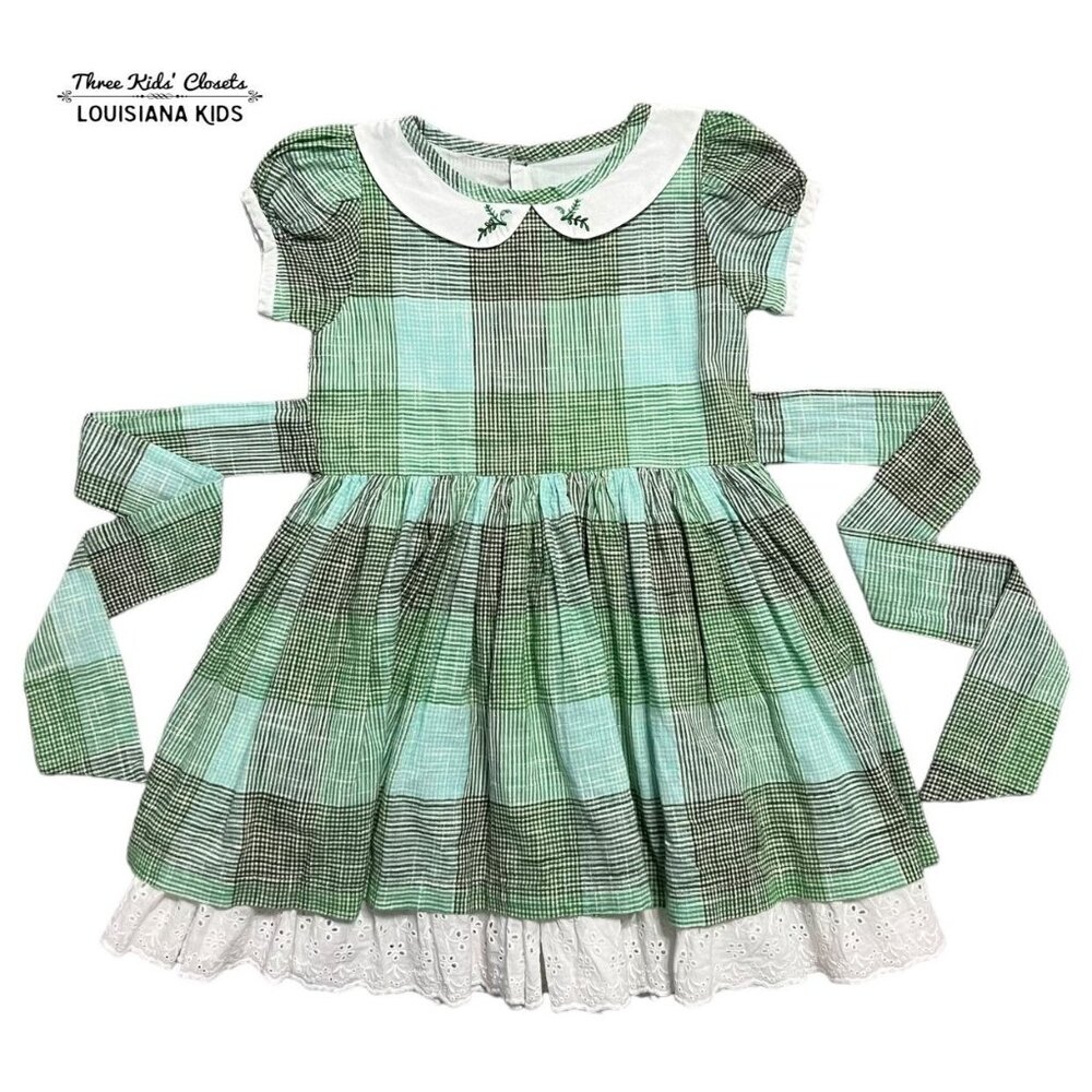 Well Dressed Wolf WDW 5Y Green Plaid Dress
